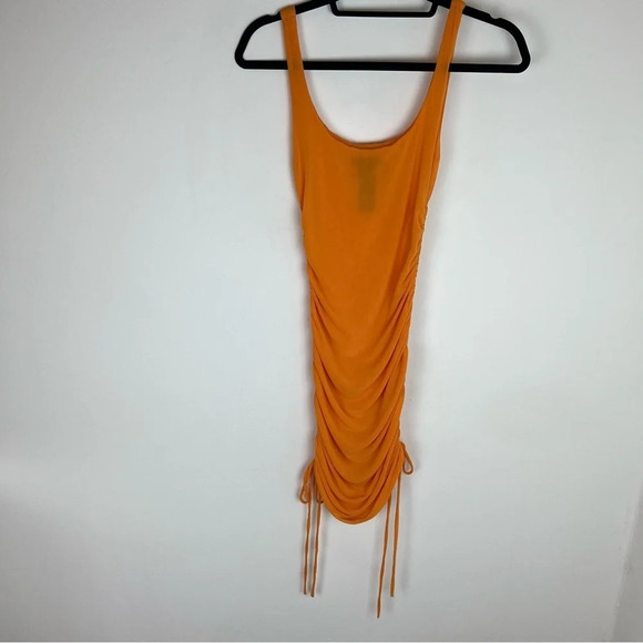 h:ours Revolve Rocket Orange Mesh Mini Dress Size XS - Picture 3 of 6